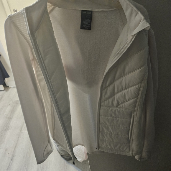 Kohl's Modern White Mixed Media Jacket - Picture 5 of 5